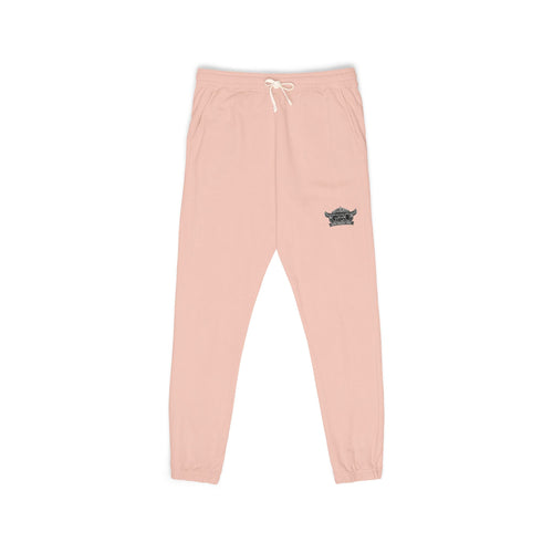 Embroidered Minimalist Rhino Sweatpants — Garment-Dyed Fleece Joggers