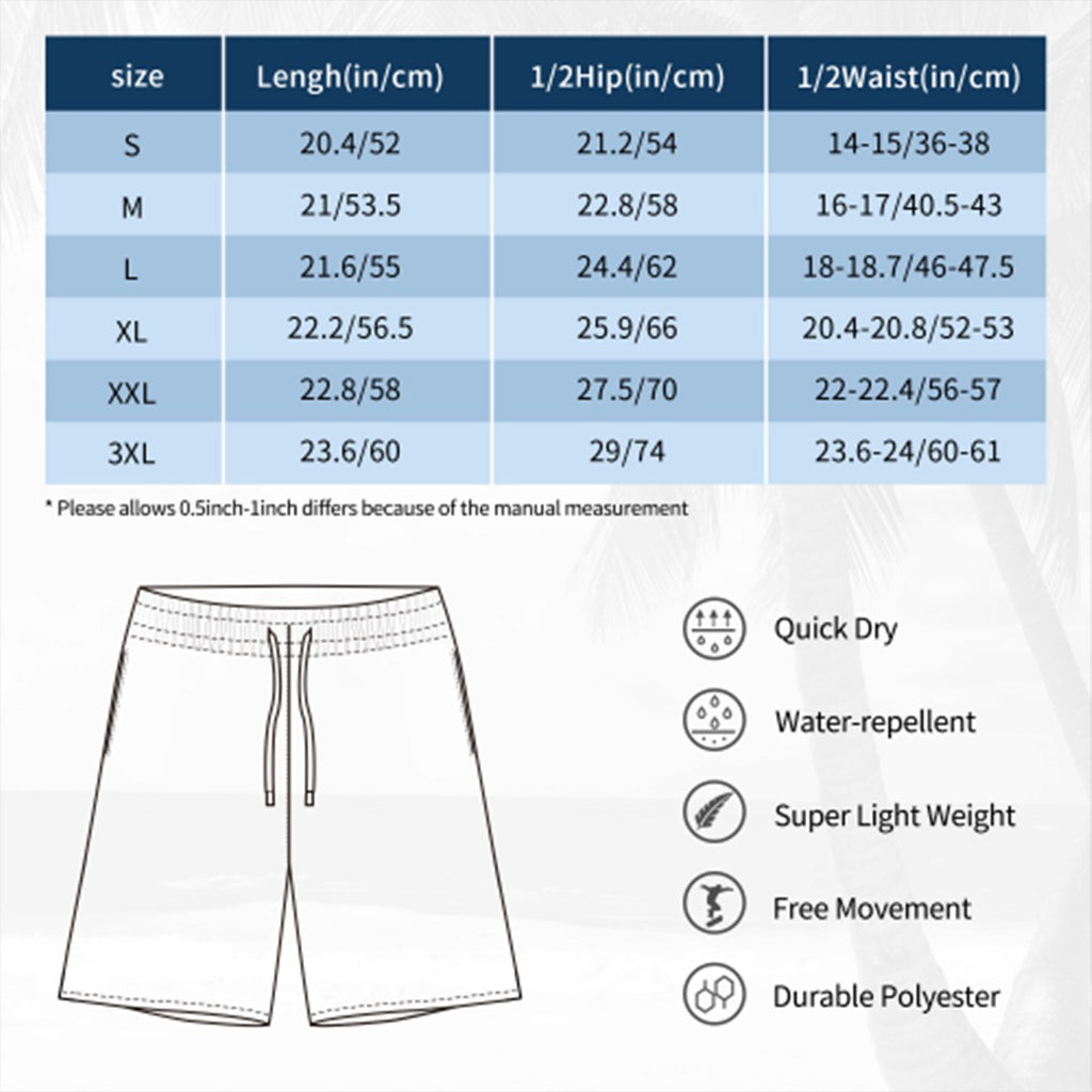GEO Men's Beach Shorts | Men's Summer Beach Shorts | Quick Dry Swim Shorts | Casual Vacation Shorts

