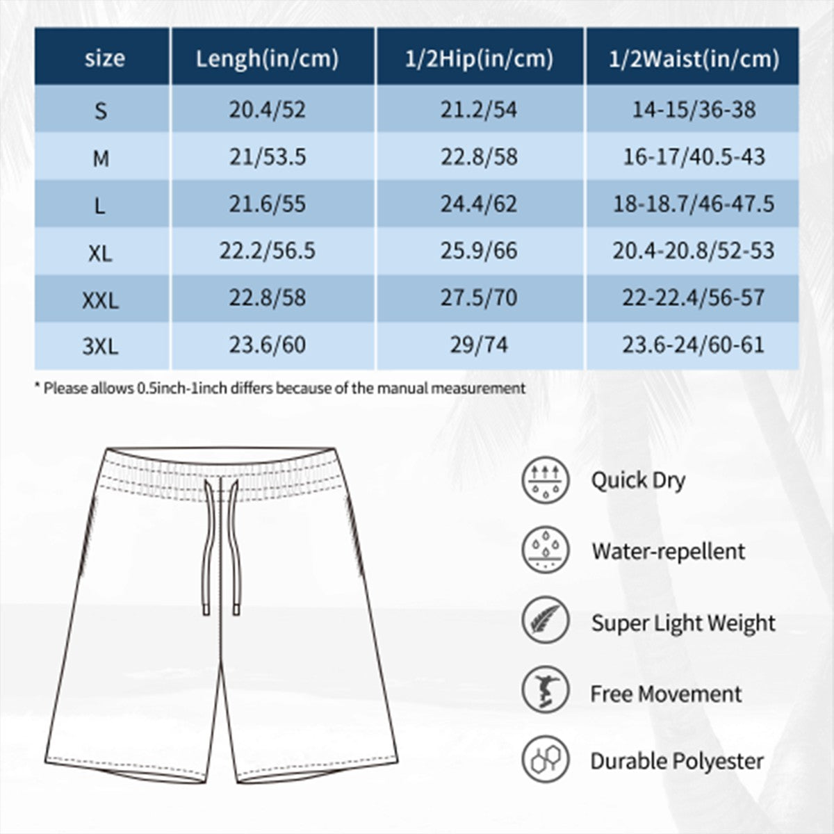 GEO Men's Beach Shorts | Men's Summer Beach Shorts | Quick Dry Swim Shorts | Casual Vacation Shorts

